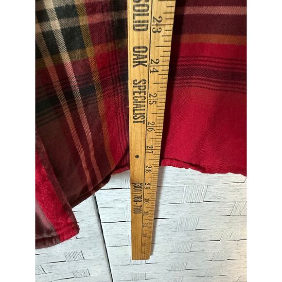 Talbots women’s blouse button up classic flannel plaid red green vintage fall - Picture 6 of 8